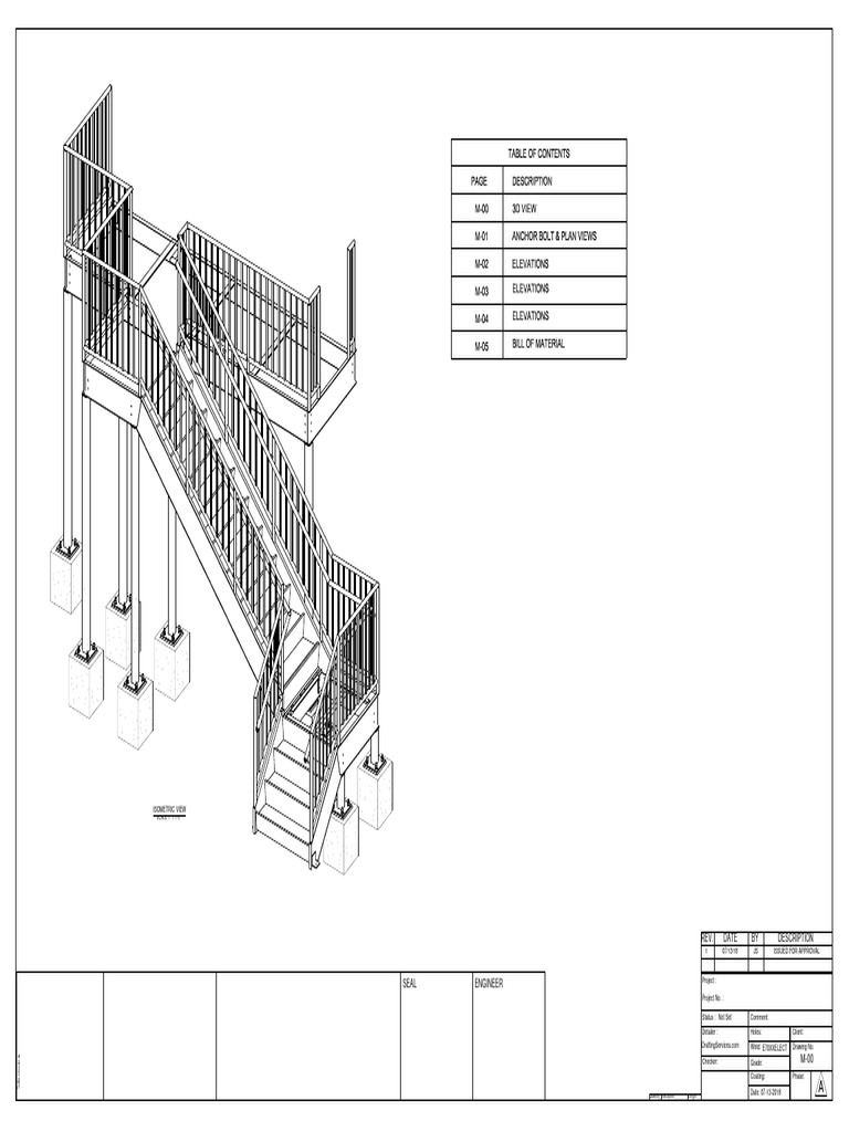 Steel Stair Shop Drawings PDF Stairs Pedestrian Infrastructure