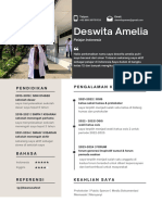 Hitam & Putih Modern Profesional CV Resume