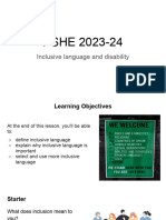 PSHE 2023-24 Inclusive Language and Disability