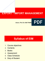 Syllabus of EXPORT IMPORT MANAGEMENT