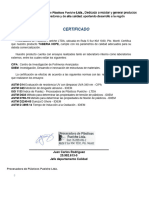 Certificado PPP Tuberia HDPE PPP