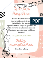 Carta Feliz Cumpleaños Amiga Ilustrada Formas Abstractas Rosa y Blanco
