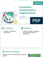 Consumo Consciente e Responsável: 1 Série Aula 15 - 3º Bimestre