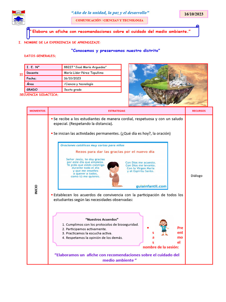 Afiche sobre el Cuidado del Medio Ambiente | PDF | Ciencia cognitiva ...