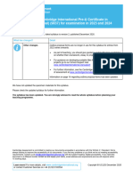 Syllabus Update: Cambridge International Pre-U Certificate in Art & Design (Principal) (9837) For Examination in 2023 and 2024