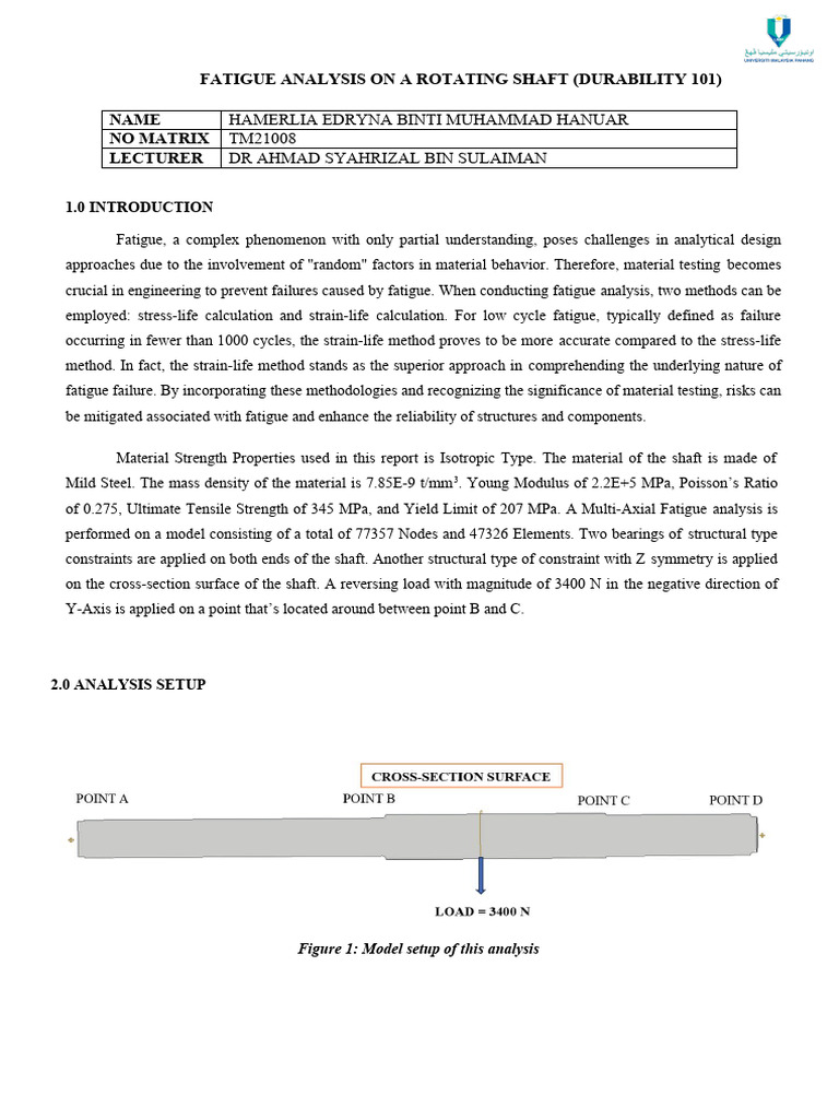 Fatigue Analysis On A Rotating Shaft PDF