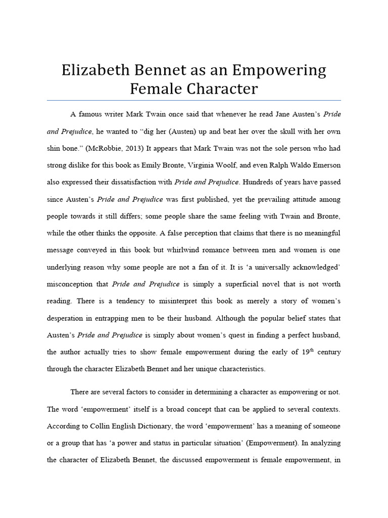 Elizabeth Bennet: A Feminist Icon | PDF | Pride And Prejudice | Mr. Darcy