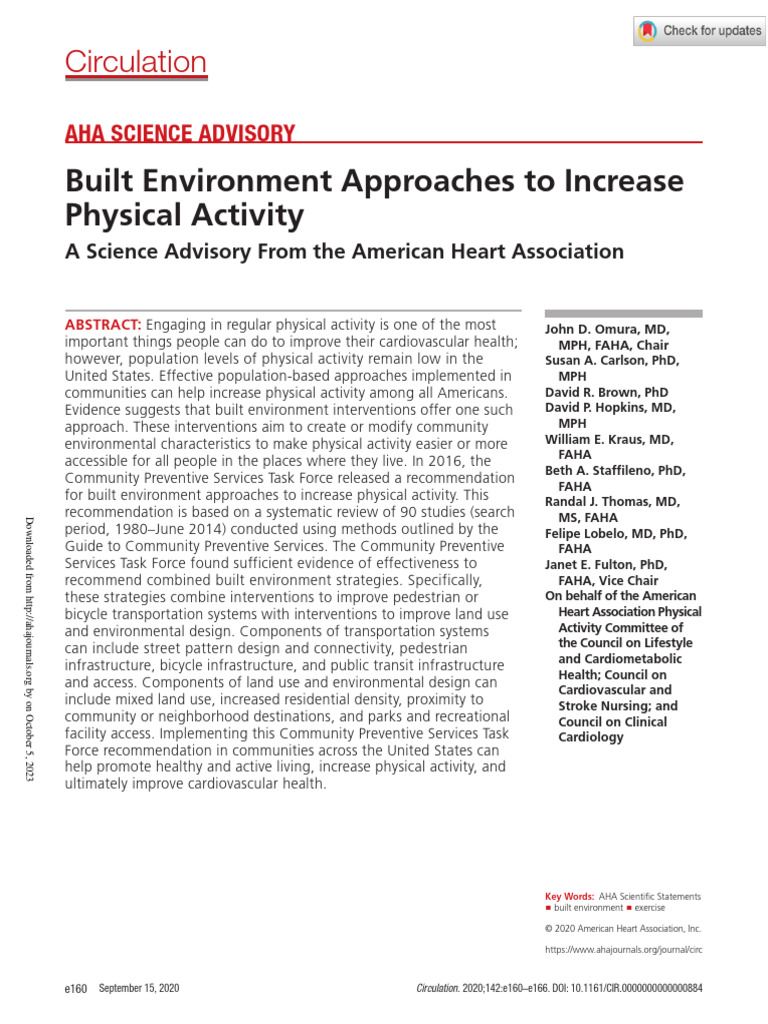 Built Environment Strategies for Physical Activity | PDF ...
