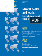 Who Mental Health and Work Impact Issues and Good Practice