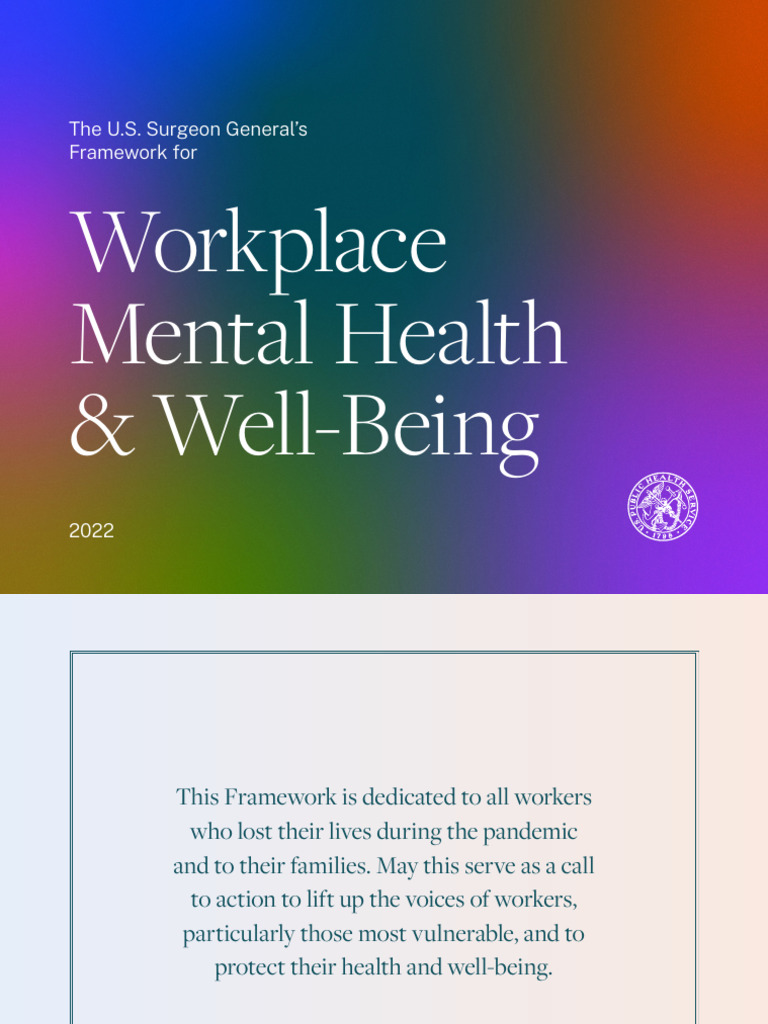 Workplace Mental Health Well Being | PDF | Occupational Safety And ...