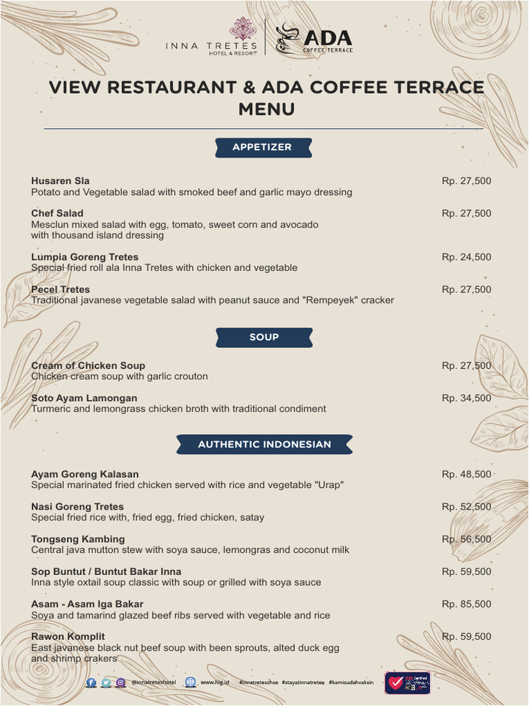 Inna Tretes Restaurant Menu Overview | PDF | Indonesian Cuisine | Foods