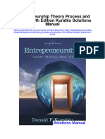 Entrepreneurship Theory Process and Practice 10th Edition Kuratko Solutions Manual