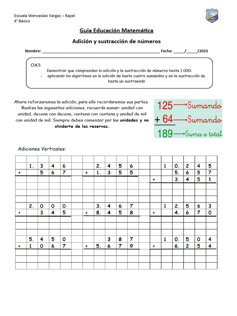 Guia N°2 Matematica 4° | PDF | Crecimiento personal y profesional