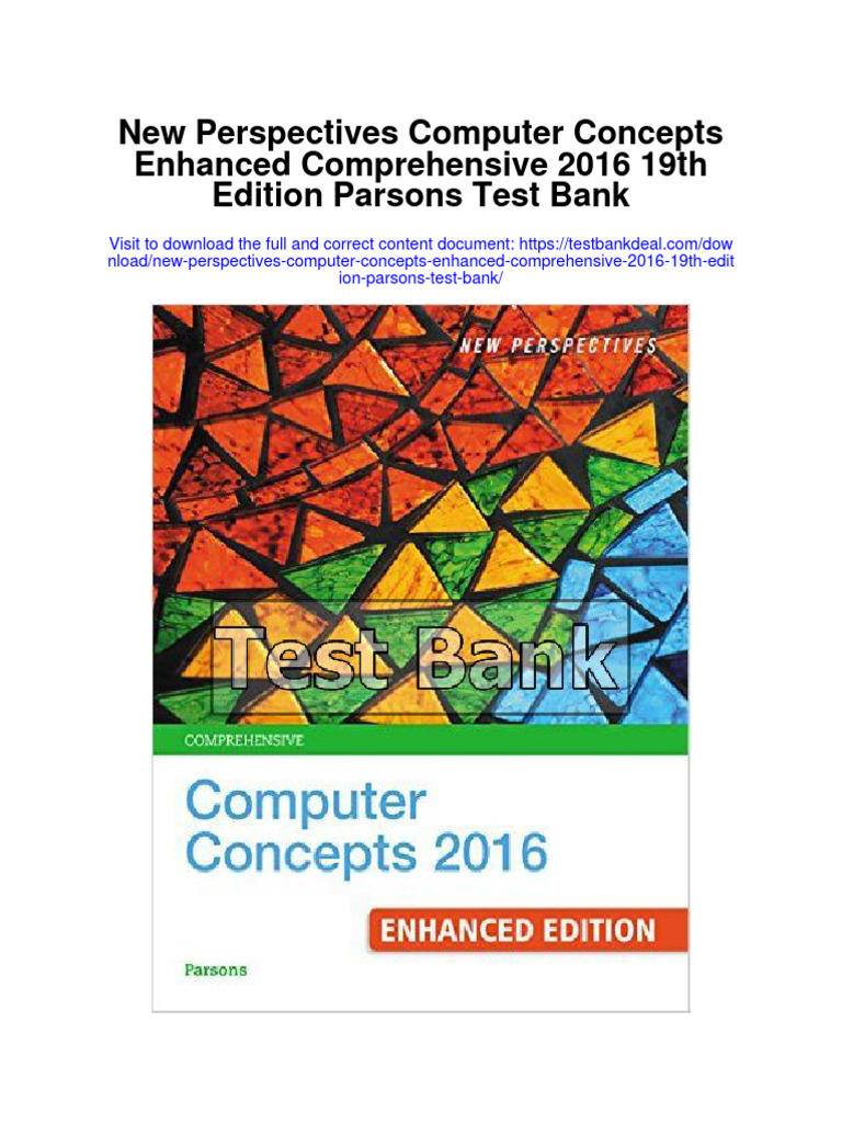 New Perspectives Computer Concepts Enhanced Comprehensive 2016 19th Edition Parsons Test Bank