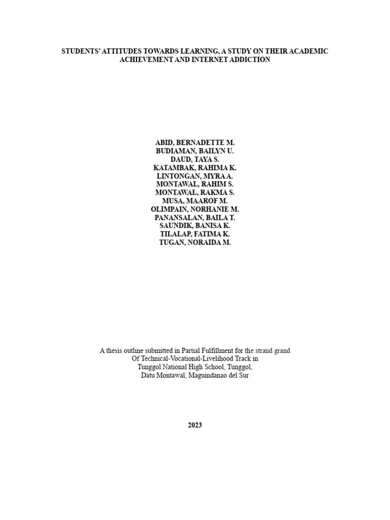 Students attitude towards learning pdf attitude psychology
