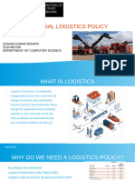 National Logistics Policy: Shivam Kumar Mishra 22UGMCS26 Department of Computer Science