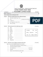 Grade 09 English 2nd Term Test Paper With Answers 2018 North Western Province
