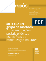 Mais Do Que Um Grupo Do Facebook: Experimentações Sociais e Lógicas Específicas de Midiatização No LRDV