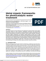 Metal Organic Frameworks For Photocatalytic Water Treatment