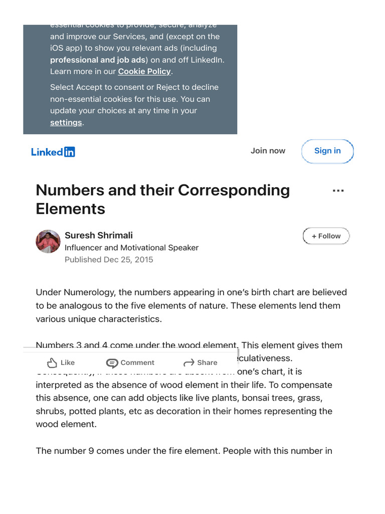 Numbers and Their Corresponding Elements PDF