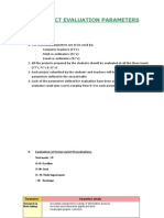 Project Evaluation Parameters