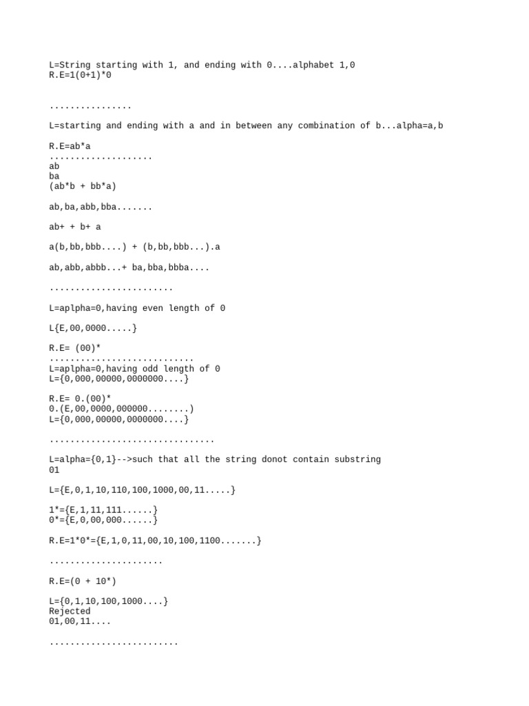 Propertites of Regular Set | PDF | String (Computer Science) | Syntax ...