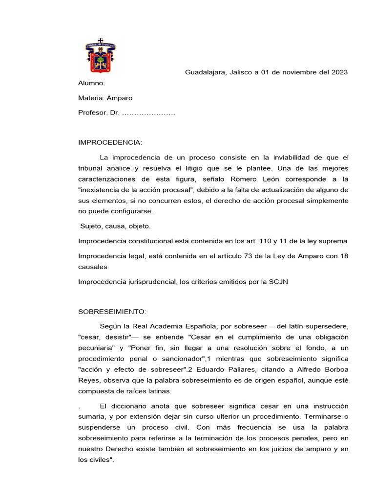 Amparo | PDF | Ley procesal | Caso de ley