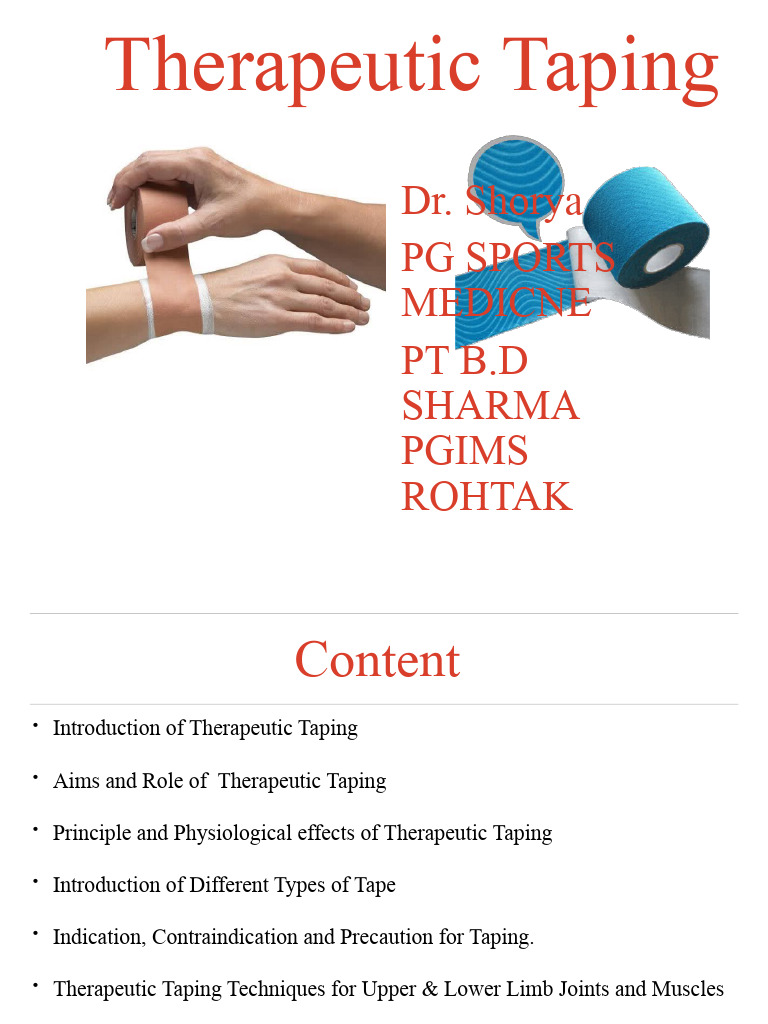 Therapeutic Taping Techniques Overview | PDF | Diseases And Disorders ...