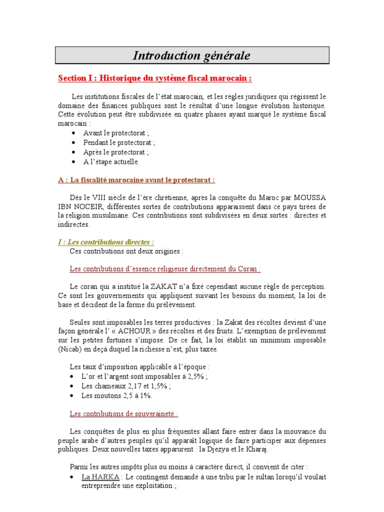 Lettres de Motivations  Impôts  Maroc