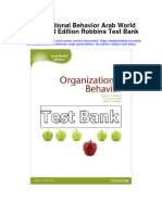 Organizational Behavior Arab World Edition 1st Edition Robbins Test Bank