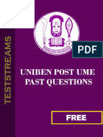 Uniben Post Utme Past Quesitons