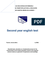 Examen de Ingles Segundo