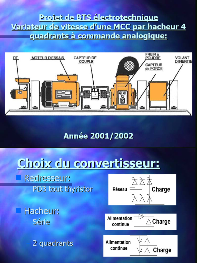 Variateur de Vitesse MCC Hacheur 4 Quadrants PDF Énergie électrique — free download