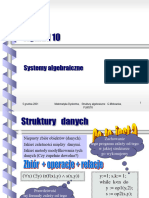 Wykład 10: Systemy Algebraiczne