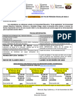 Fechas Importantes Fin Ciclo 2022-3 e Inicio 2023-1 UNIVERSIDAD