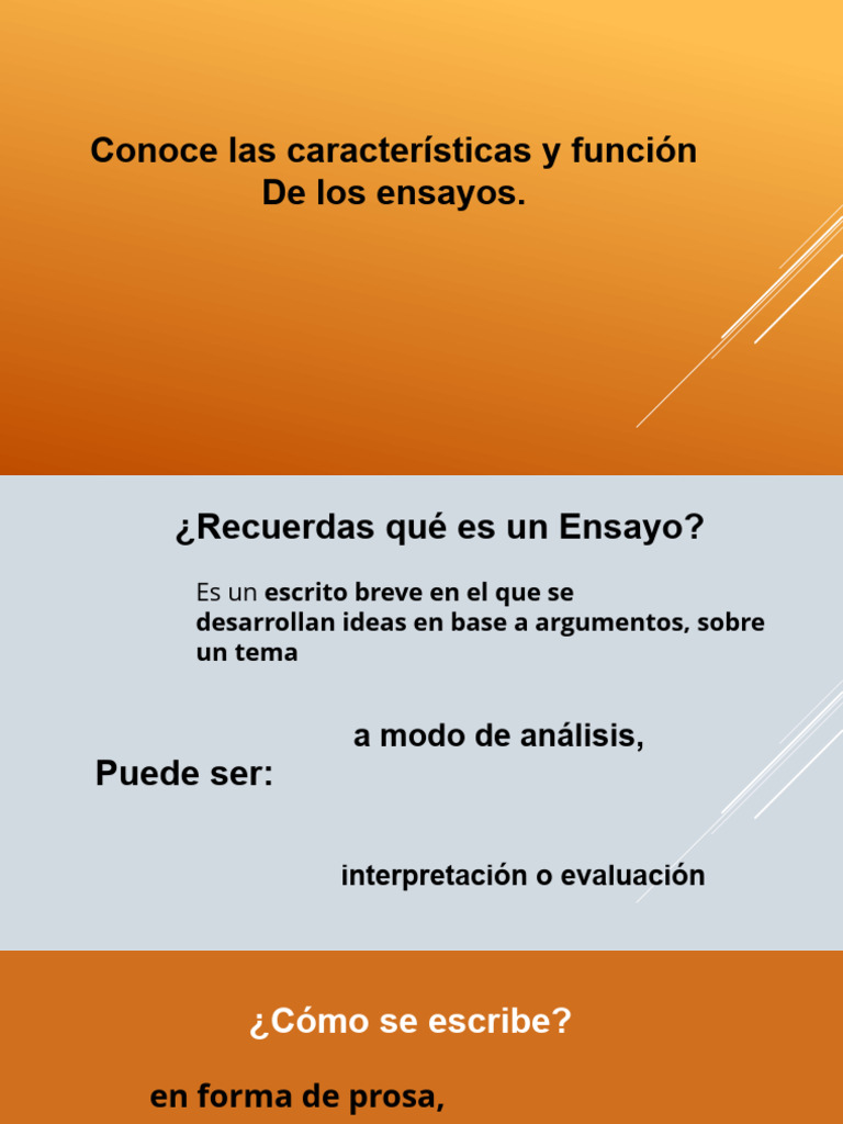 Caracteristica y Funcion de Los Ensayos PDF Ensayos