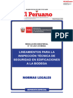 RESOLUCION MINISTERIAL 181-2021-VIVIENDA (ITSE A Bodegas)