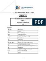 Math Lit Grade 11 Paper 2 Exemplar Memo 2021 + Grid Analysis