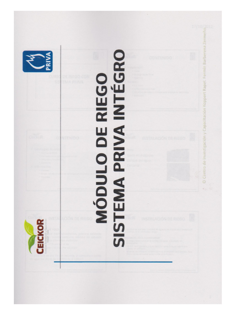 Modulo Riego Priva | PDF