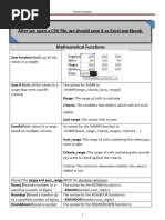 Excel Functions