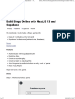 Build Bingo Online With NextJS 13 and Supabase - DeV Community