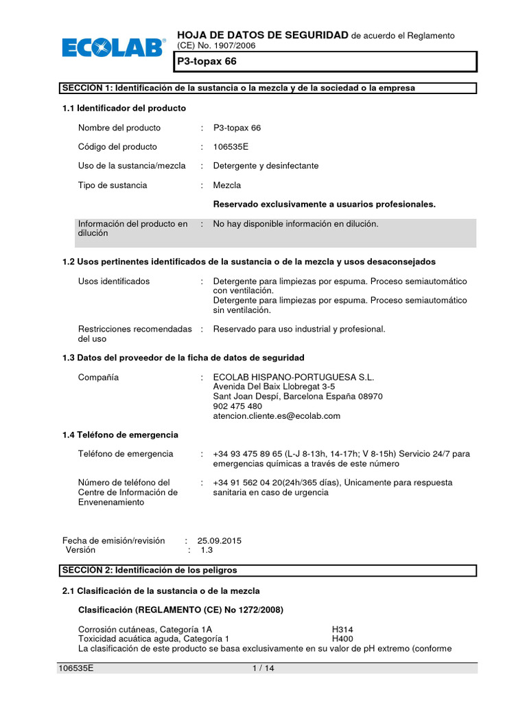 Es Es 106535e P3 Topax 66 | PDF | Quemar | Toxicidad