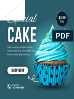 Cyan and Blue Minimalist Special Cup Cake Instagram Post