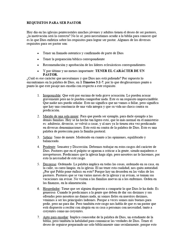 Requisitos Bíblicos para Ser Pastor | PDF | Jacob | Rachel