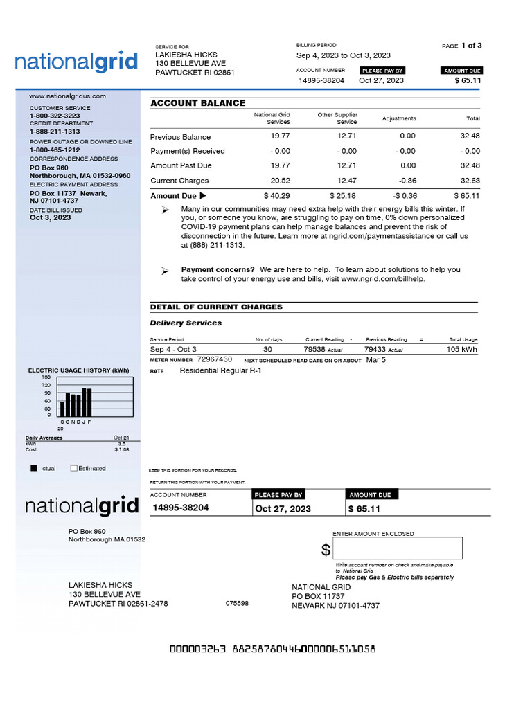 Rhode Island Electric Bill Overview | PDF | Efficient Energy Use ...