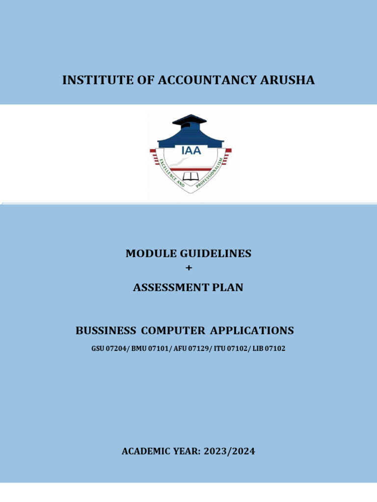 Business Computer Application Updated Module Guideline PDF Databases World Wide 