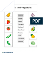 Free Worksheets For First Grade Fruits and Vegetables