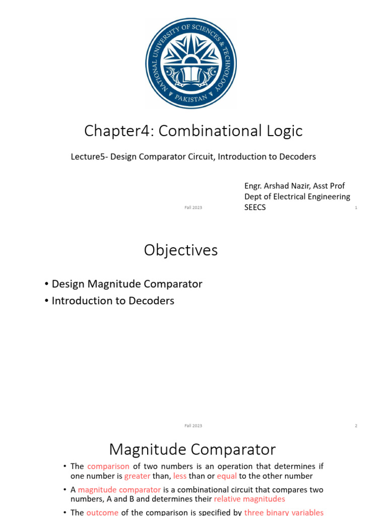 Lecture5 Chapter4 - Design Magnitude Comparator Circuit, Introduction ...