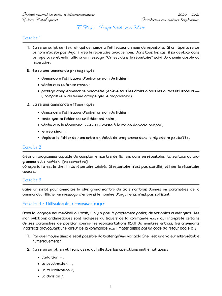 Scripts Shell Unix pour Data Engineer | PDF | Fichier informatique ...