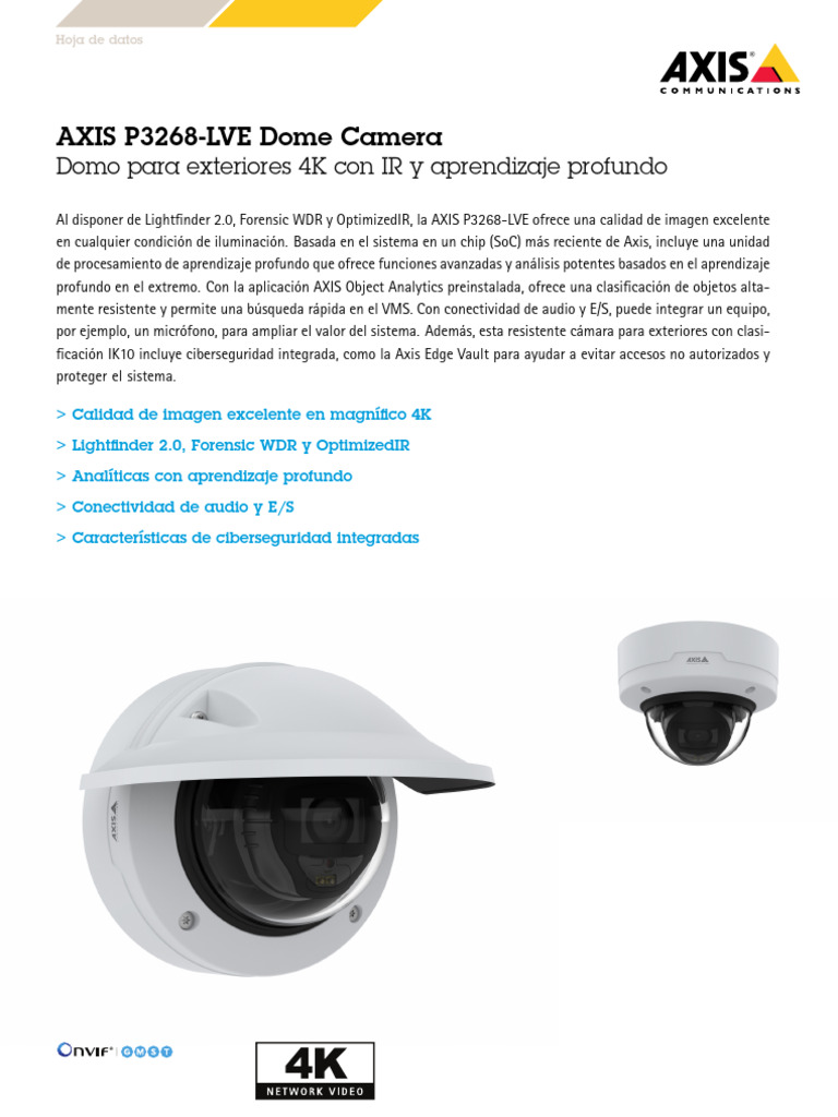 Datasheet Axis p3268 Lve Dome Camera Es ES 365690 | PDF | Vídeo ...